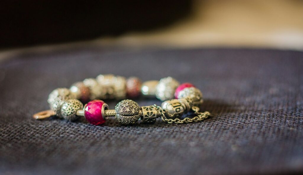 Charm Bracelet with Silver Charms